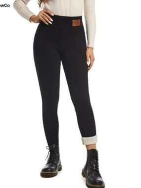Sherpa Lined Fleece Leggings for Women High Waisted Winter Warm Pants